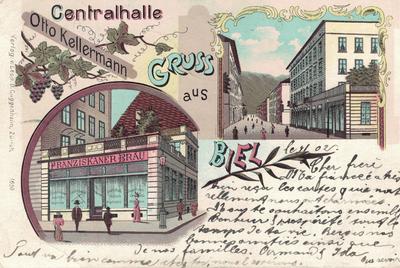 Le restaurant Centralhalle à Bienne, vers 1900