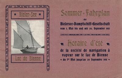 Sommer-Fahrplan der Bielersee-Dampfschiff-Gesellschaft 1911