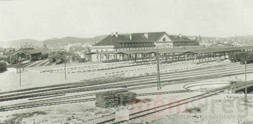 Westseite des alten und des neuen Bieler Bahnhofs, 1923