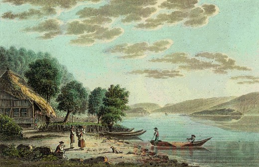 Gerolfingen, im Hintergrund die St. Petersinsel oder Rousseau-Insel