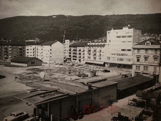 Unbebautes Areal zwischen Güterstrasse und Zentralstrasse in Biel, um 1960