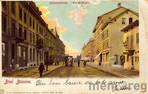 Das Rösslitram in der Bahnhofstrasse in Biel