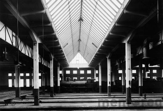 Le dépôt de locomotives des CFF à Bienne, vers 1923