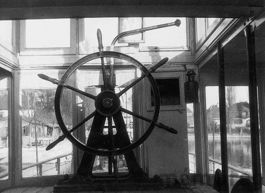 Le gouvernail du bateau à vapeur «Ville de Bienne», vers 1933