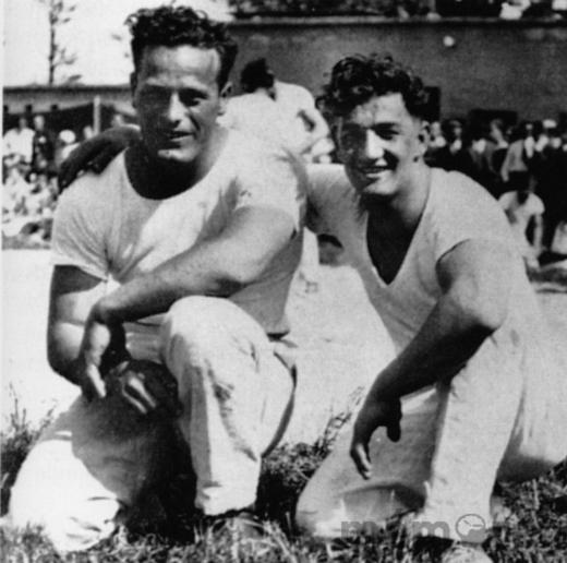Die Schwinger Willy Lardon, Court, und Paul Dätwyler, Moutier, um 1935