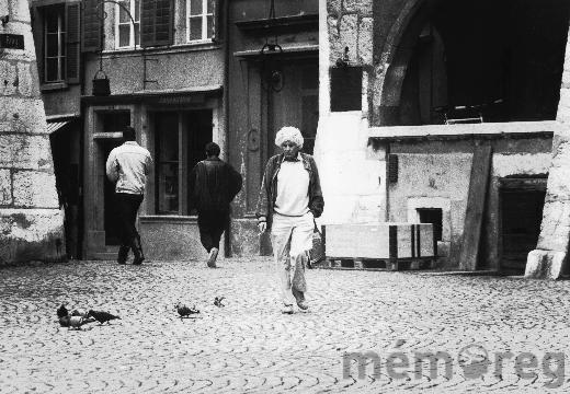 Jörg Steiner au Ring, dans la Vieille Ville de Bienne, en octobre 1990