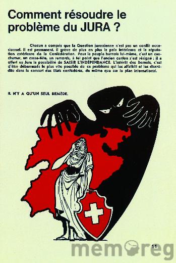 Die Schaffung eines Kantons Jura als einzige Lösung, Plakat, um 1974