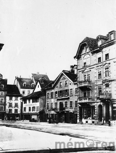 Der Anfang der Dufourstrasse in Biel, um 1880