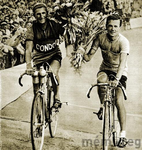 Radrennfahrer Georges Aeschlimann aus La Heutte, um 1949