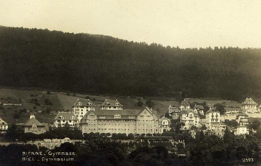 Das Gymnasium Alpenstrasse in Biel, um 1919
