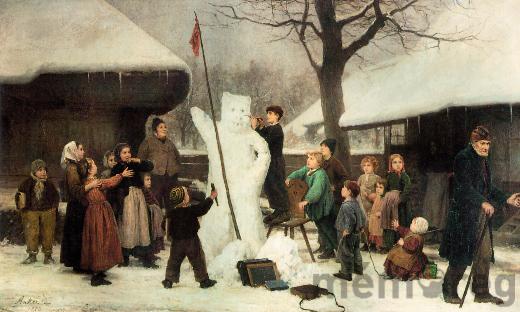 «Der Schneebär», Albert Anker, 1873