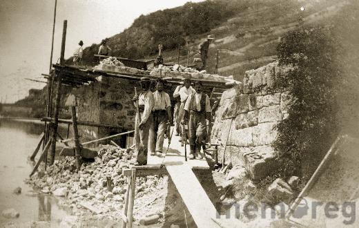 Arbeiten für die Wasserversorgung Twann-Ligerz, um 1885