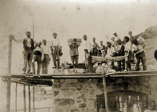 Arbeiten für die Wasserversorgung, Twann, um 1885