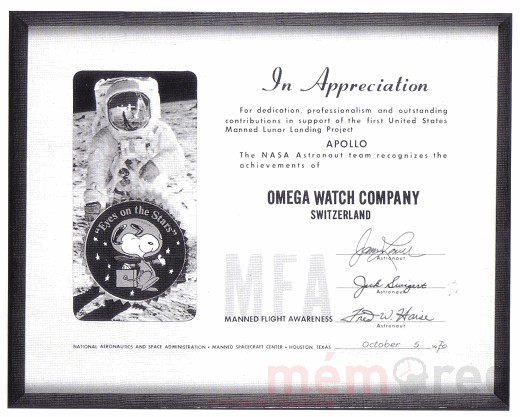Der Snoopy Award für die Firma Omega, 1970