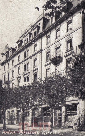 Hotel Blaues Kreuz in Biel, um 1950