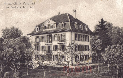 Privatklinik Pasquart des Bezirksspitals Biel, um 1910